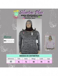 saco jaspeado talla grande gordita XL gris cerrado Colombia R049 0.jpg