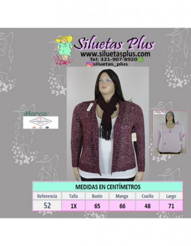 saco jaspeado talla grande gordita 1X vinotinto abierto Colombia R052 0.jpg