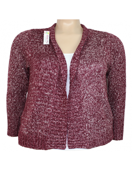 saco jaspeado talla grande gordita 1X vinotinto abierto Colombia R052 1.png