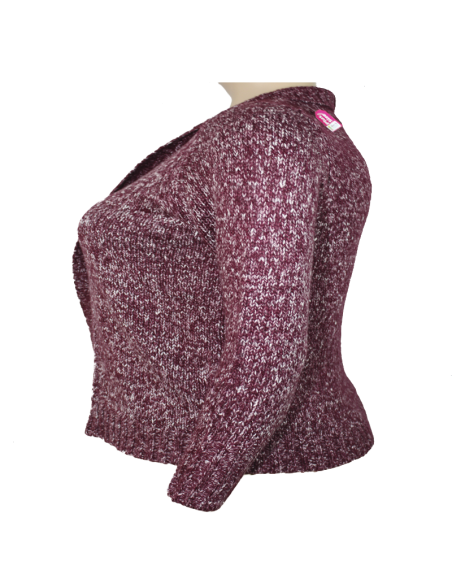 saco jaspeado talla grande gordita 1X vinotinto abierto Colombia R052 2.png