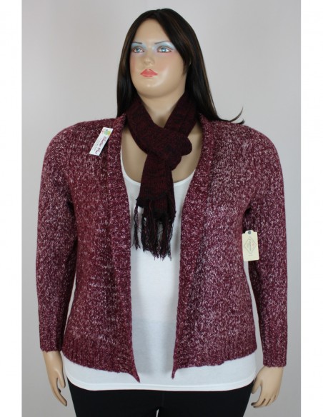 saco jaspeado talla grande gordita 1X vinotinto abierto Colombia R052 5.JPG