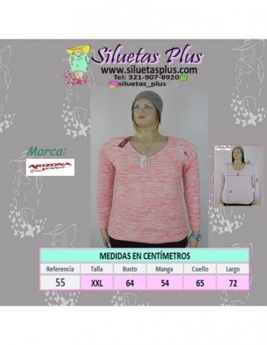 saco jaspeado talla grande gordita XXL salmón cerrado Colombia R055 0.jpg