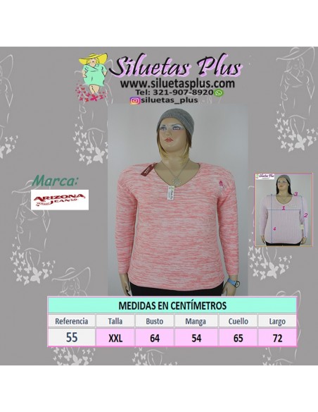 saco jaspeado talla grande gordita XXL salmón cerrado Colombia R055 0.jpg
