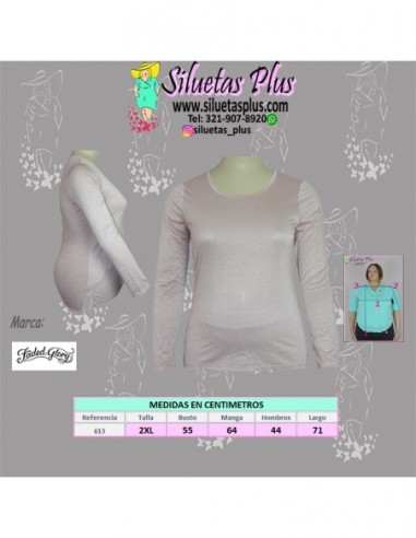 blusa talla grande gordita 2XL beige brillante colombia R613 0.jpg