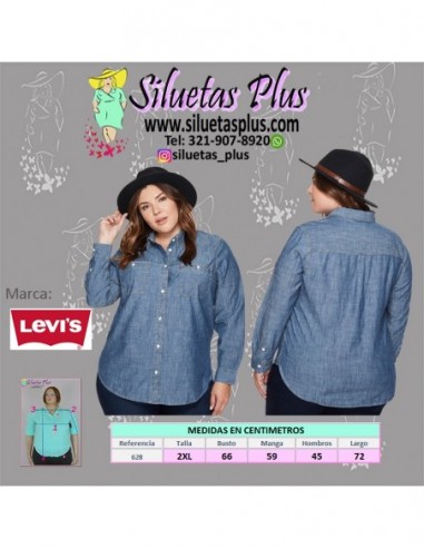 blusa talla grande gordita 2XL denim jean levis original azul apuntar camisa colombia R628 2X 0.jpg