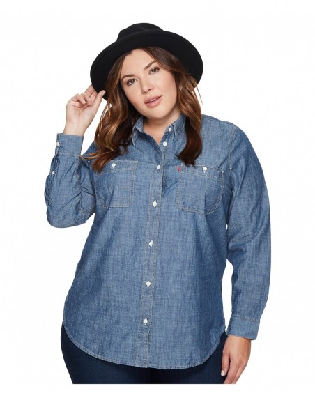 blusa talla grande gordita 2XL denim jean levis original azul apuntar camisa colombia R628 2X 1.jpg