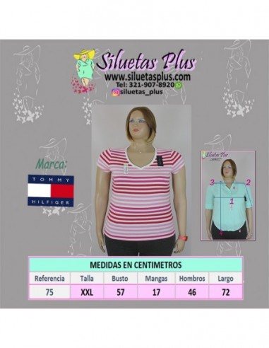 blusa tipo polo talla grande gordita fucsia rosado tommy hilfiger Colombia 2XL R075 0.jpg
