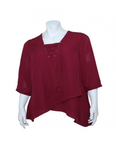 blusa tallas grandes gorditas roja manga larga 2XL 755 F.jpg