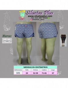 short talla grande gordita azul tela dama bermuda 2XL XXL Colombia R101 0.jpg