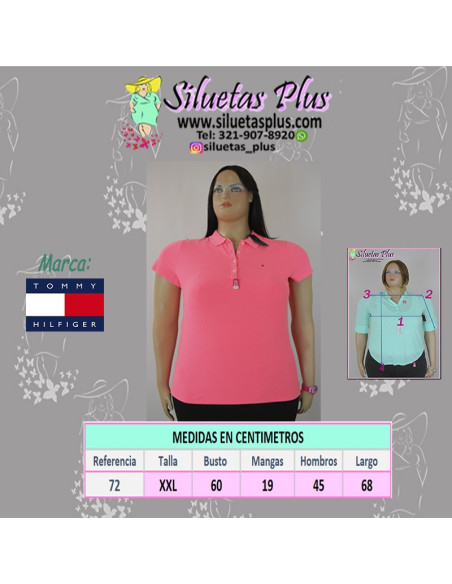 blusa-talla-grande-2XL-fucsia-polo-Tommy-R0072
