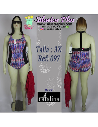 vestido-de-baño-talla-grande-3XL-enterizo-R0097