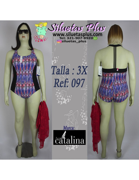 vestido-de-baño-talla-grande-3XL-enterizo-R0097
