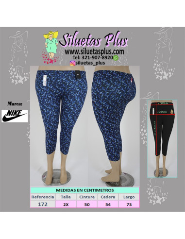 Licra-talla-grande-2XL-deportivo-capri-azul-Nike-R0172