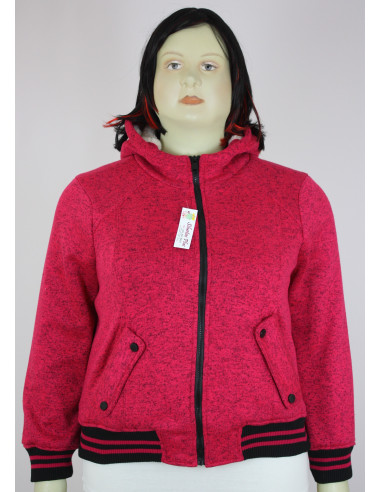 Chaqueta-talla-grande-2XL-fucsia-con-capota-ovejera-R0185