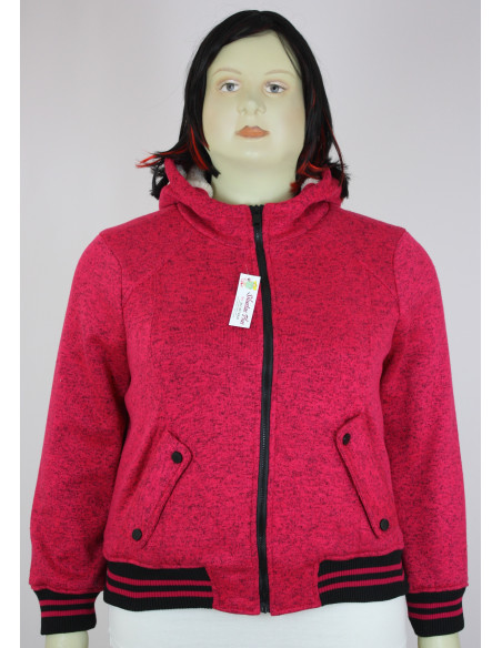 Chaqueta-talla-grande-2XL-fucsia-con-capota-ovejera-R0185