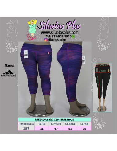 Licra-talla-grande-XL-deportivo-morado-capri-adidas-R0187