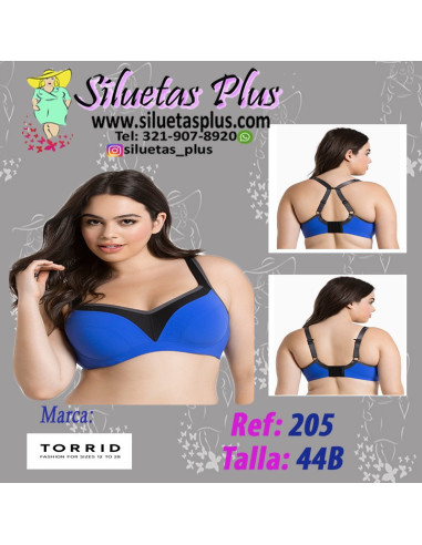 Brassier-talla-grande-44B-azul-espalda-ajustable-TORRID-R0205
