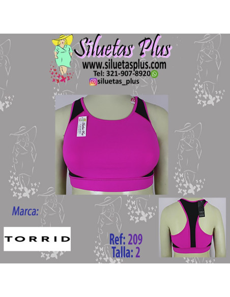 Brassier-talla-grande-2XL-top-deportivo-fucsia-TORRID-R0209