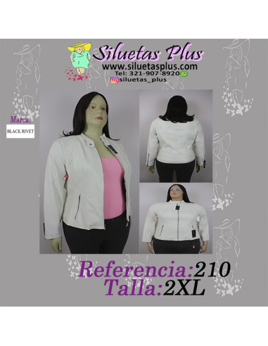 Chaqueta-talla-grande-2XL-blanca-cuerina-elegante-R0210