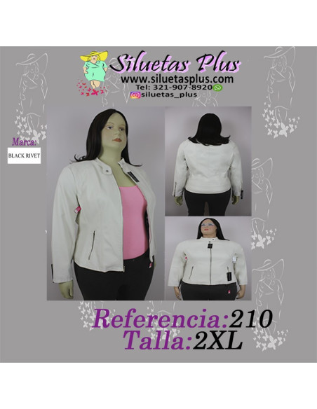 Chaqueta-talla-grande-2XL-blanca-cuerina-elegante-R0210