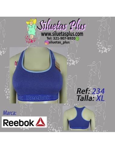 Brassier-talla-grande-XL-top-deportivo-azul-Reebok-R0234