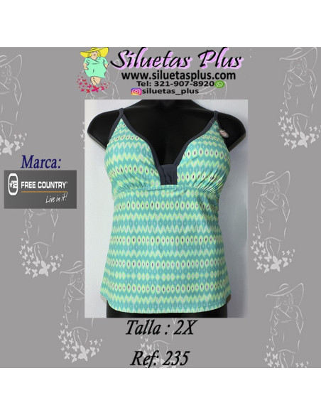 Vestido-de-baño-talla-grande-2XL-pieza-superiror-R0235