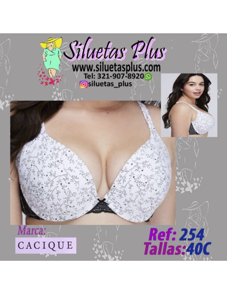Brassier-talla-grande-40C-busto-pesado-escote-profundo-estampado-R0254
