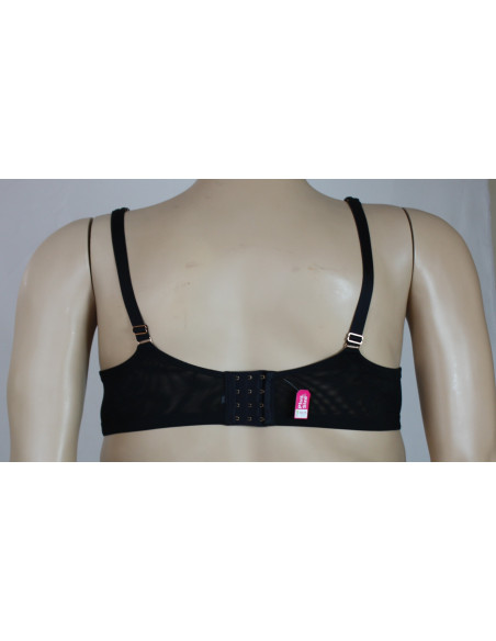 Brassier-talla-grande-44D-busto-pesado-sexi-negro-escote-profundo-R0285