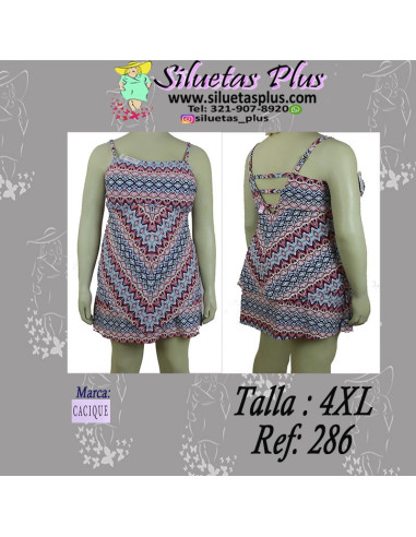 Vestido-de-baño-talla-grande-4XL-dos-piezas-tiras-R0286