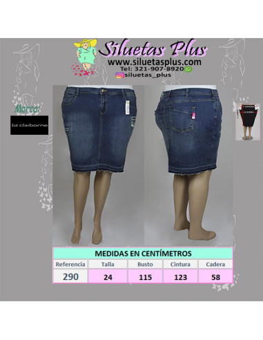 Falda-talla-grande-24-en-jean-con-desgastado-Liz-Claiborne-R0290