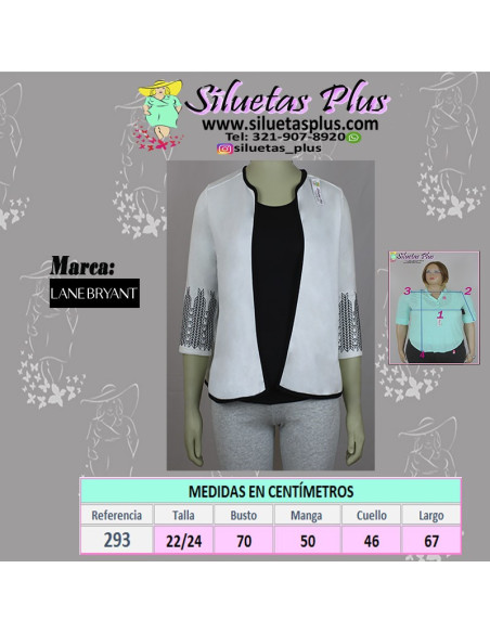 Saco-talla-grande-22/24-jersey-blanco-LaneBryant-R0293