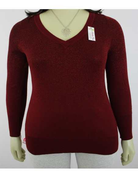 Saco-talla-grande-22/24-vinotinto-cerrado-cuello-V-LaneBryant-R0298