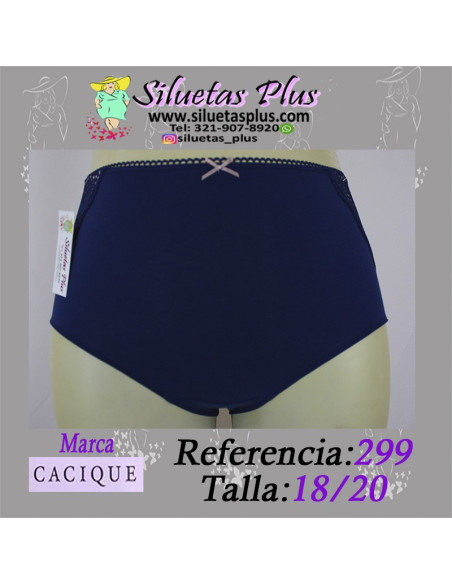 Panty-talla-grande-18/20-azul-encaje-CACIQUE-R0299