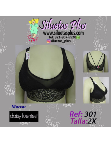 Brassier-talla-grande-2XL-bralette-busto-pesado-negro-daisy-fuentes-R0301