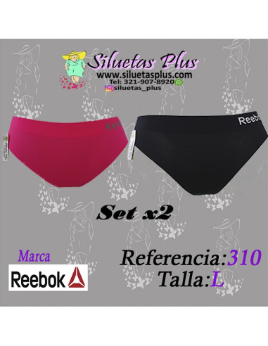 Set-de-panties-talla-grande-L-negro-fucsia-Reebok-R0310