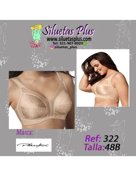 Brassier-talla-grande-48B-beige-copa-completa-Playtex-R0322