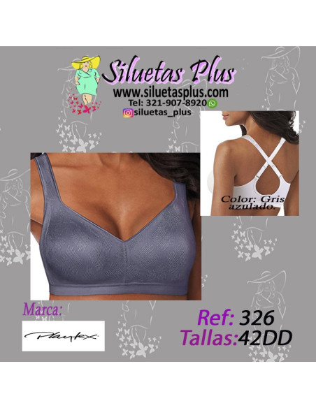 Brassier-talla-grande-42DD-busto-pesado-sin-copa-Playtex-R0326