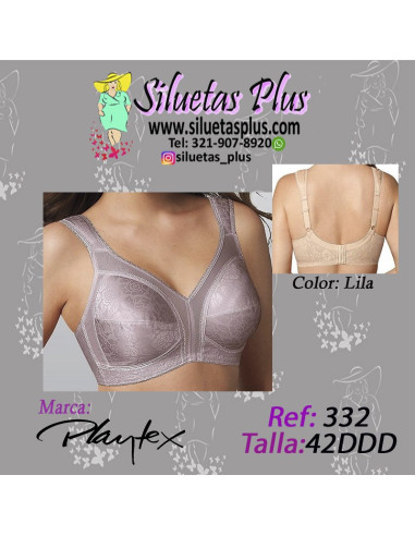 Brassier-talla-grande-42DDD-busto-pesado-copa-completa-Playtex-R0332