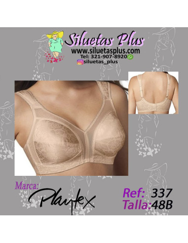 Brassier-talla-grande-48B-busto-pesado-máxima-comodidad-beige-Playtex-R337