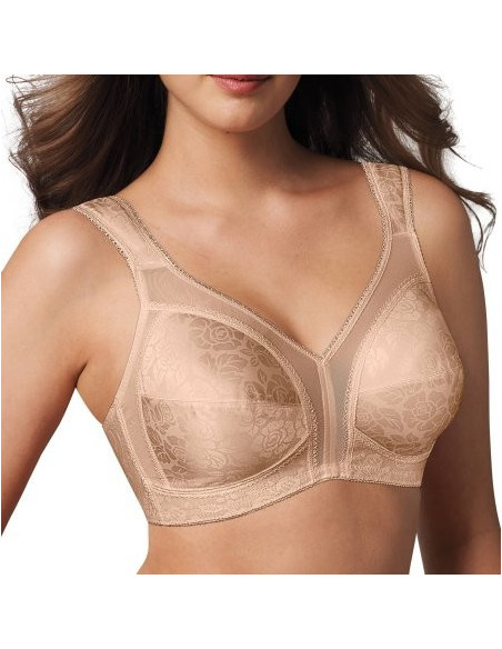 Brassier-talla-grande-48B-busto-pesado-máxima-comodidad-beige-Playtex-R337