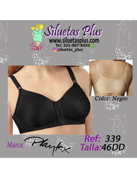 Brassier-talla-grande-46DD-control-espalda-cierre-delantero-Playtex-R0339