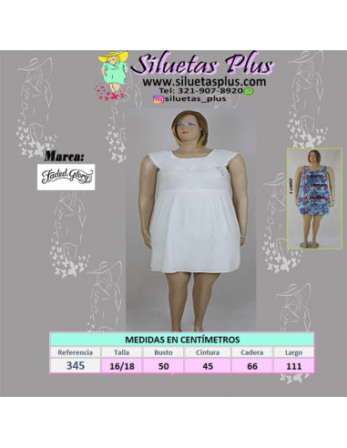Vestido-blanco-talla-grande-XL-vaporoso-casual-manga-cisa-R0345