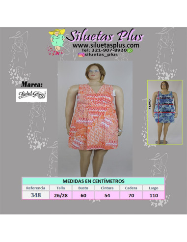Vestido-talla-grande-4XL-casual-manga-cisa-estampado-anaranjado-R0348