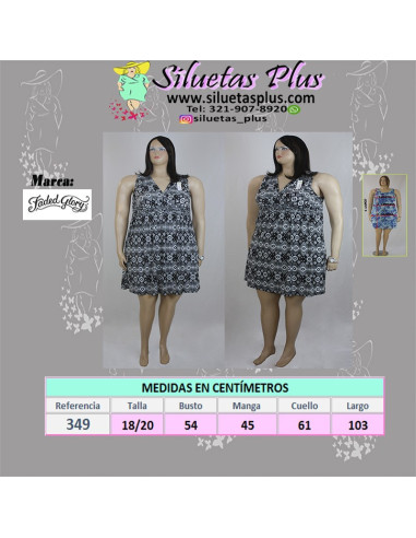 Vestido-talla-grande-2XL-casual-manga-cisa-estampado-negro-R0349
