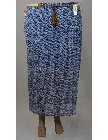 Falda-talla-grande-2XL-azul-con-correa-de-fleco-R0351