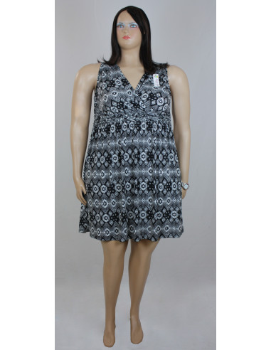 Vestido-talla-grande-XL-negro-estilo-relajado-manga-cisa-R0354