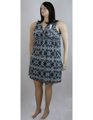 Vestido-talla-grande-XL-negro-estilo-relajado-manga-cisa-R0354