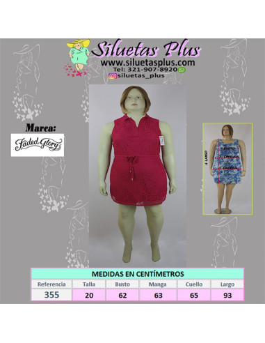 Vestido-talla-grande-2XL-encaje-a-la-rodilla-rojo-manga-cisa-R0355