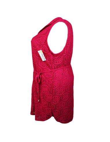 Vestido-talla-grande-2XL-encaje-a-la-rodilla-rojo-manga-cisa-R0355