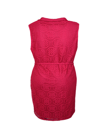 Vestido-talla-grande-2XL-encaje-a-la-rodilla-rojo-manga-cisa-R0355